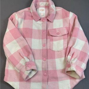 Cat & Jack Pink and White Shacket Size S 6/7